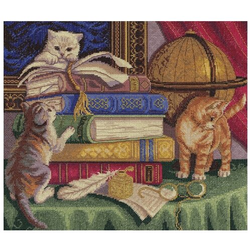 фото Набор для вышивания крестиком panna котята с книгами (j-1053)