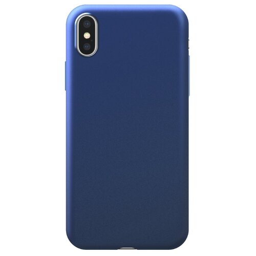 фото Чехол-накладка deppa silk case для apple iphone xs max синий металлик