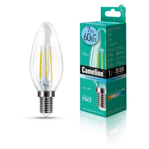 фото Светодиодная лампа camelion led7- c35- fl/845/e14