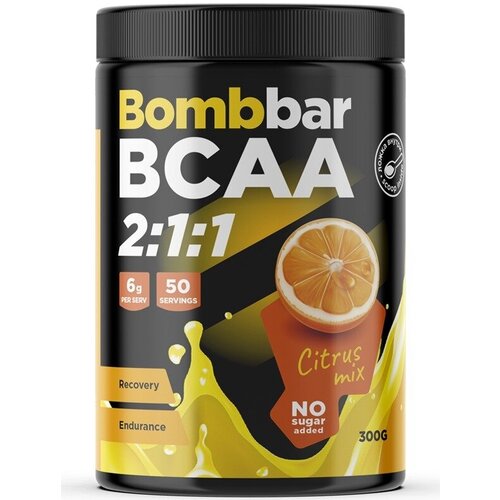 фото Bcaa bombbar pro bcaa 2:1:1, цитрус, 300 гр.