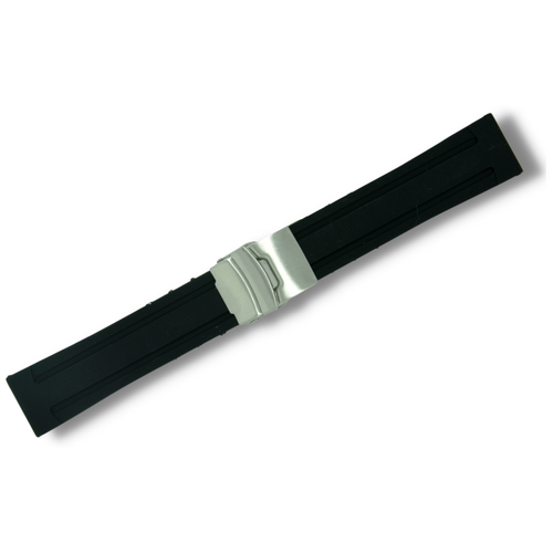 фото Ремешок для часов каучуковый 22 мм, черный, с клипсой j.franco
