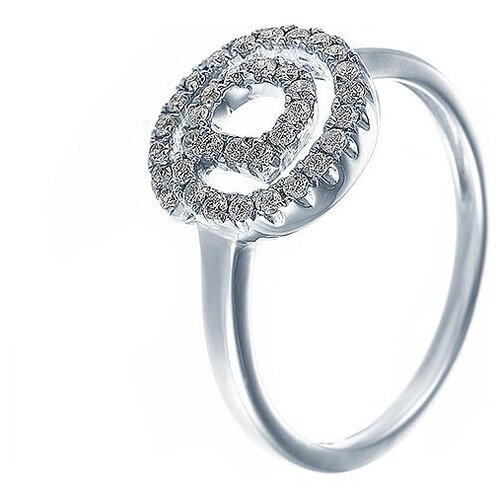 фото Jv кольцо из белого золота 585 пробы с бриллиантами aas-3956r-ko-wg, размер 16.5