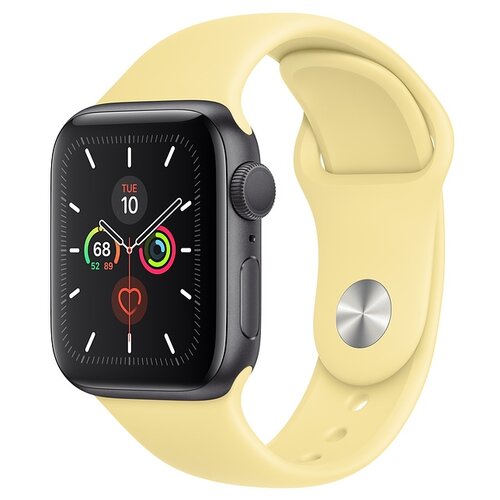 фото Умные часы apple watch series 5 gps + cellular, 40 мм, корпус из алюминия цвета «серый космос», спортивный ремешок чёрного цвета (mwwq2)