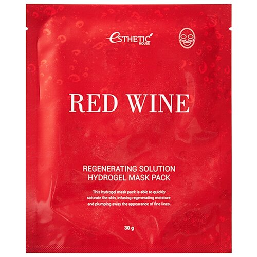 фото Esthetic house гидрогелевая маска red wine c экстрактом красного вина, 30 г