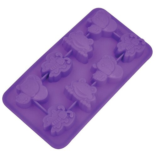 фото Форма для льда Regent Фауна, 8 ячеек фиолетовый