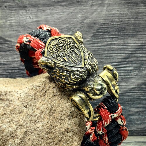 фото Паракордовый браслет "голова медведя с рукой велеса". бронза. sidorge
