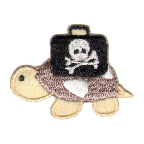 фото Термоаппликация hkm черепаха с пиратким чемоданом, 1 шт 4 х 2,5 см hkm textil