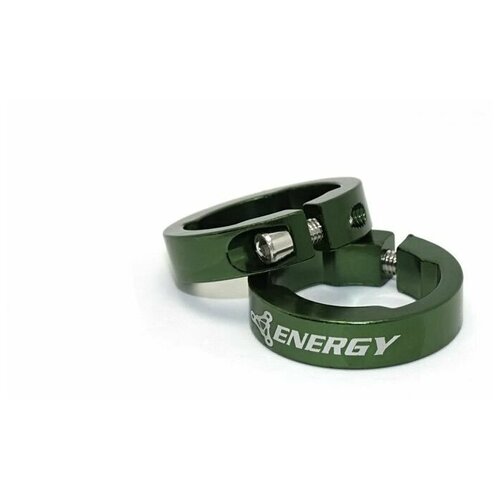 фото Кольца (зажимы) для велосипедных ручек (грипс) energy lock on, 4 шт, темно-зеленые energy bike design