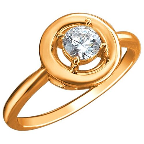 фото Эстет кольцо с 1 фианитом из красного золота 01к1113029, размер 17