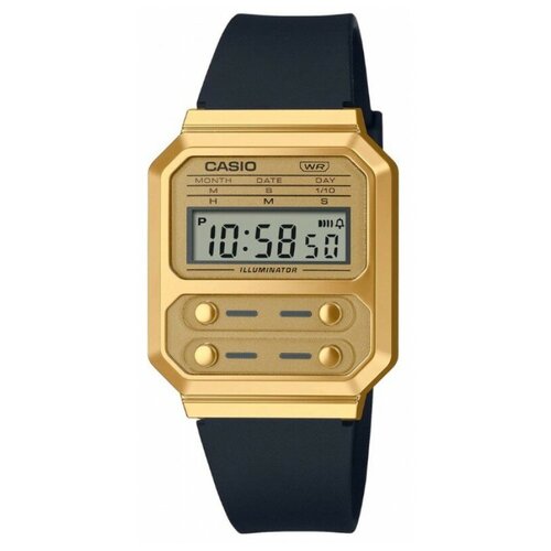 фото Наручные часы casio наручные часы casio vintage a100wefg-9a, золотой, черный