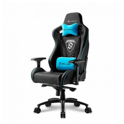 фото Sharkoon skiller sgs4 игровое кресло чёрно-синее (синтетическая кожа, регулируемый угол наклона, механизм качания)