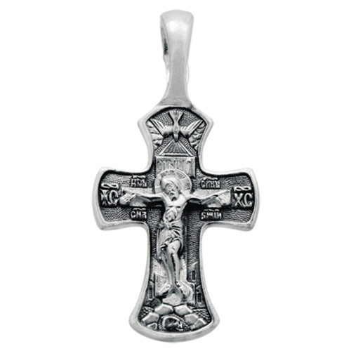 фото Подвеска-крест из черненого серебра распятие христово юз елизавета 3332 diamant-online