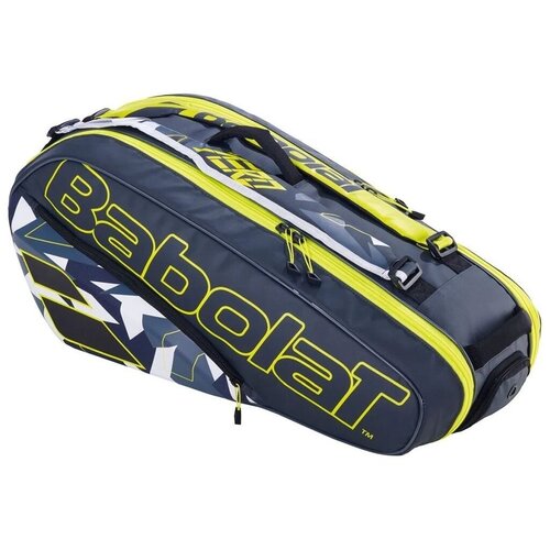 фото Теннисная сумка babolat pure aero 2023 rhx6 grey/yellow (6 ракеток) арт. 751222