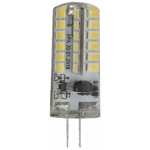 фото Эра лампа светодиодная эра g4 3,5w 2700k прозрачная led jc-3,5w-12v-827-g4 б0033195