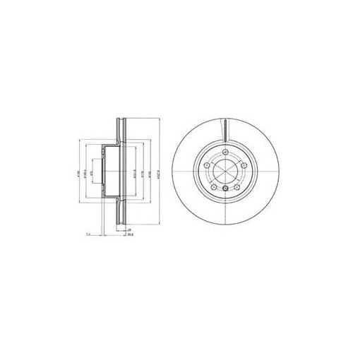 фото Диск тормозной bmw x3 f25 10- передний вент.d 328мм delphi bg9108