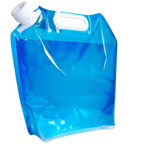 фото Складная полиэтиленовая канистра для воды, объем 10 литров, цвет голубой, 40,5х38 см carbull