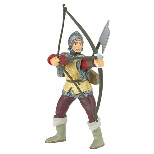 фото Фигурка рыцарь-лучник с секирой, красный 8,5 см из серии рыцари и замки игрушка papo