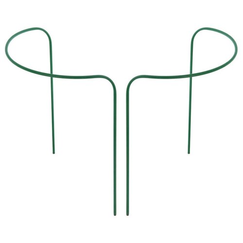 фото Кустодержатель, d = 60 см, h = 90 см, ножка d = 1 см, металл, набор 2 шт., зелёный весна