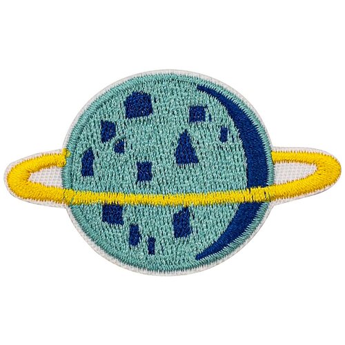 фото Термоаппликация 'сине-голубая планета с желтым кольцом', 6.8*4.2см hobby & pro