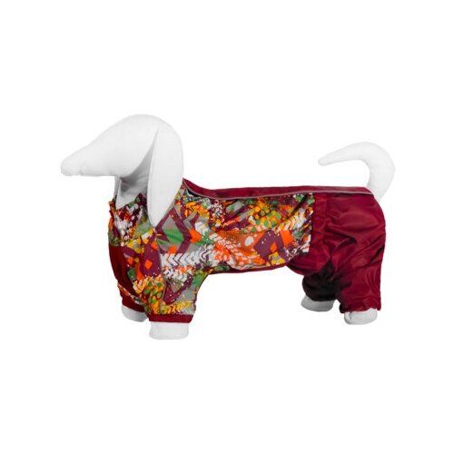 фото Yami-yami одежда дождевик для собаки с рисунком «абстракция», бордо (спинка 45 см), такса стандартная, на девочку, лн26ос, 0,142 кг noname