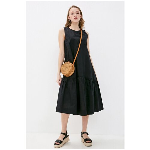 фото Платье baon хлопковое платье с воланом baon b451097, размер: s, черный