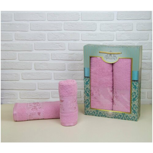 фото Ambiance набор полотенец lillian цвет: пудра br20391 (50х90 см,70х140 см)
