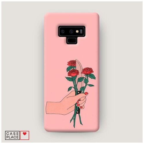 фото Чехол пластиковый samsung galaxy note 9 розы и нож case place