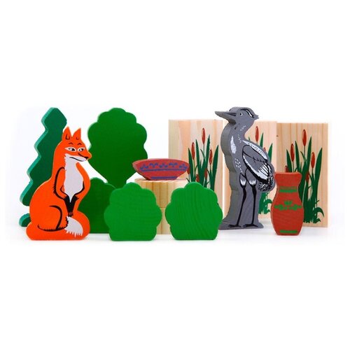 фото Деревянный игровой набор томик "сказки", лиса и журавль (4534-10)