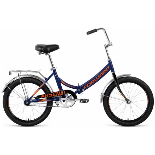 фото Городской велосипед forward arsenal 20 1.0 (2020) темно-синий/оранжевый 14" (требует финальной сборки)