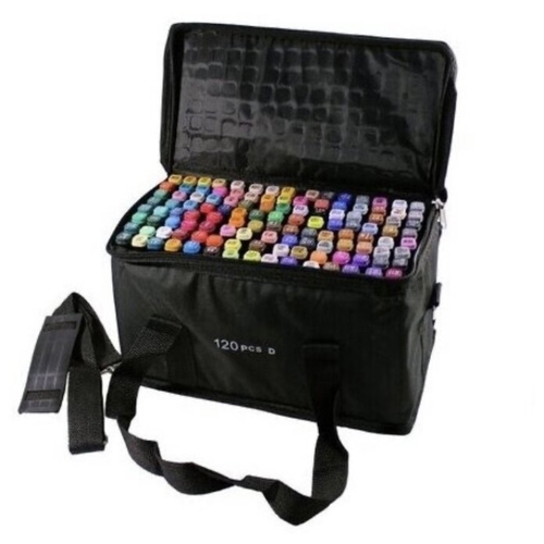фото Набор профессиональных двусторонних маркеров для скетчинга 120 цветов ворон
