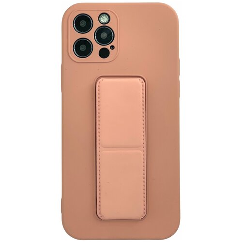 фото Чехол накладка защитная пудровый розовый для iphone 12 pro с подставкой и магнитом технопарт