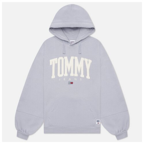 фото Женская толстовка tommy jeans abo collegiate hoodie фиолетовый , размер s