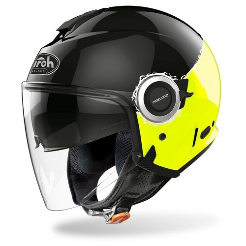 фото Airoh шлем открытый helios fluo black/yellow gloss airoh helmet