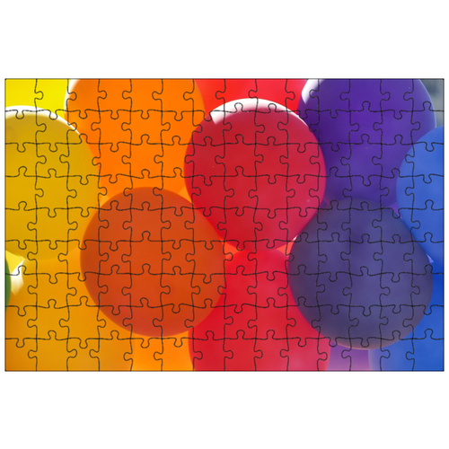 фото Магнитный пазл 27x18см."надувные шарики, разноцветный, веселье" на холодильник lotsprints