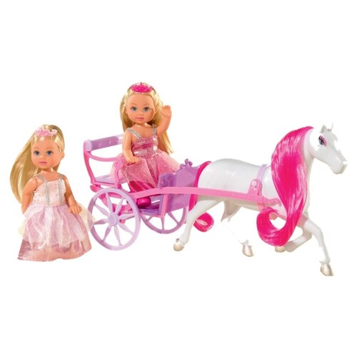 фото Набор кукол simba еви с каретой и лошадью, 12 см, 5736646