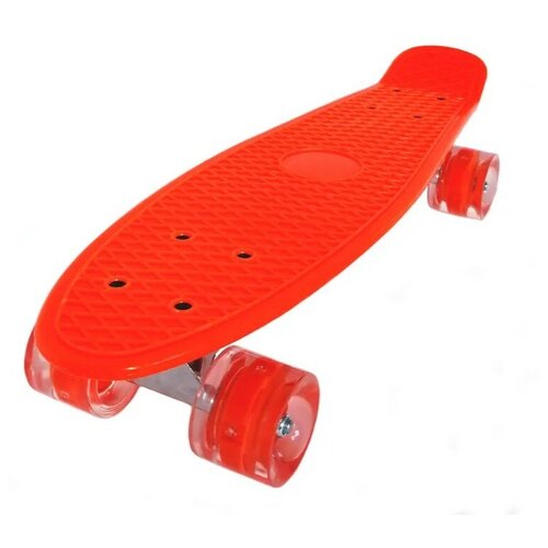 фото Скейт. скейтборд. пенни борд детский со светящимися колесами. цвет: оранжевый 55х15 см packwood