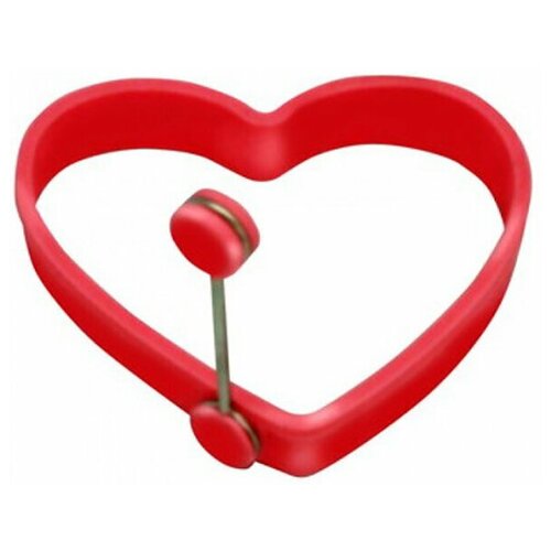 фото Силиконовая форма для яичницы и блинов в виде сердца с держателем, форма для жарки сердце с ручкой,kitchen angel ka-sef-01