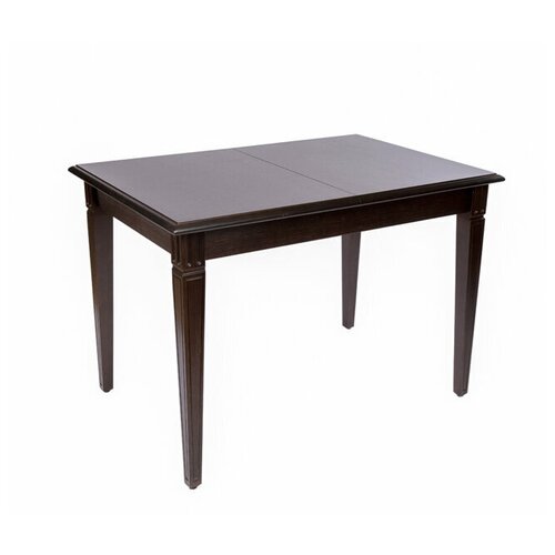 фото Обеденный стол, столбери, фаворит-2, деревянный тон 7 тёмный орех, прямоугольный, раскладной, классика