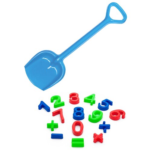 фото Детский игровой набор для песочницы: арифметика + лопатка 50 см синяя, каролина тойз karolina toys