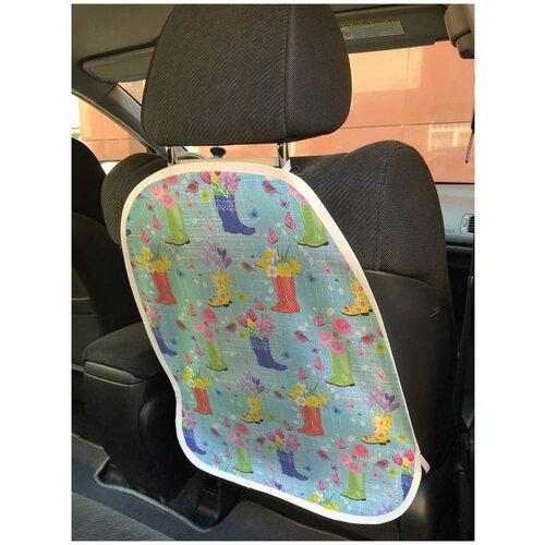 фото Защитная накидка joyarty "сапоги с цветами" на спинку автомобильного сидения