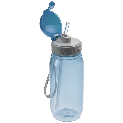фото Бутылка для воды с трубочкой 400 мл синия aquarius molti