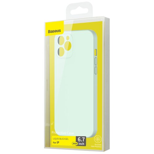 фото Baseus чехол для iphone 12 pro max (6.7) liquid silica gel protective case green