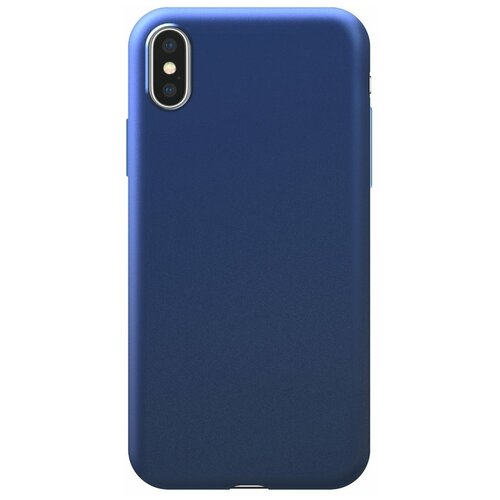 фото Чехол-накладка deppa silk case для apple iphone x/xs синий металлик