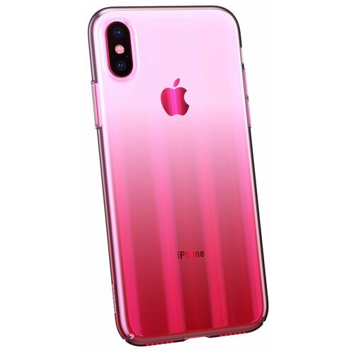 фото Чехол-накладка baseus aurora case для apple iphone x transparent pink