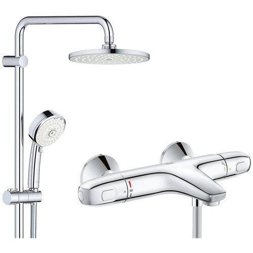 фото Душевая стойка с термостатом для ванны grohe new tempesta grohtherm 1000 (set330), хром