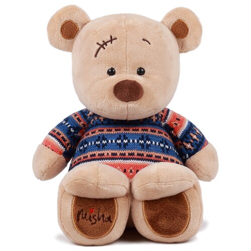фото Kult misha+masha мягкая игрушка медведь misha в синем свитере, 30см kult of toys