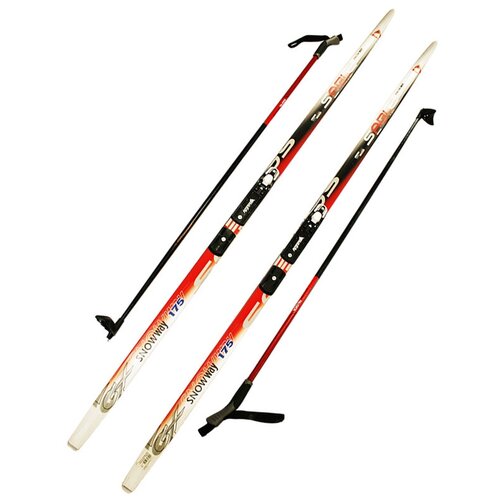 фото Лыжный комплект (лыжи + палки + крепления) nnn 190 step-in, sable snowway red stc