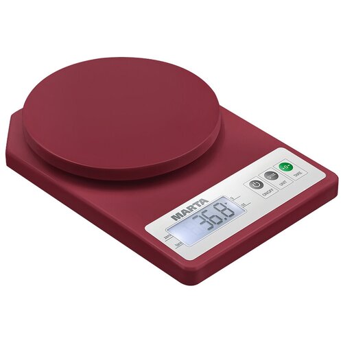 фото Marta mt-1637 бордовый гранат весы кухонные сенсор