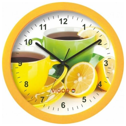 фото Vigor часы настенные vigor д-29 лимонный чай