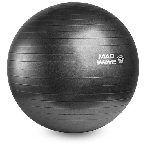 фото Мяч для фитнеса mad wave anti burst gym ball - черный, 75